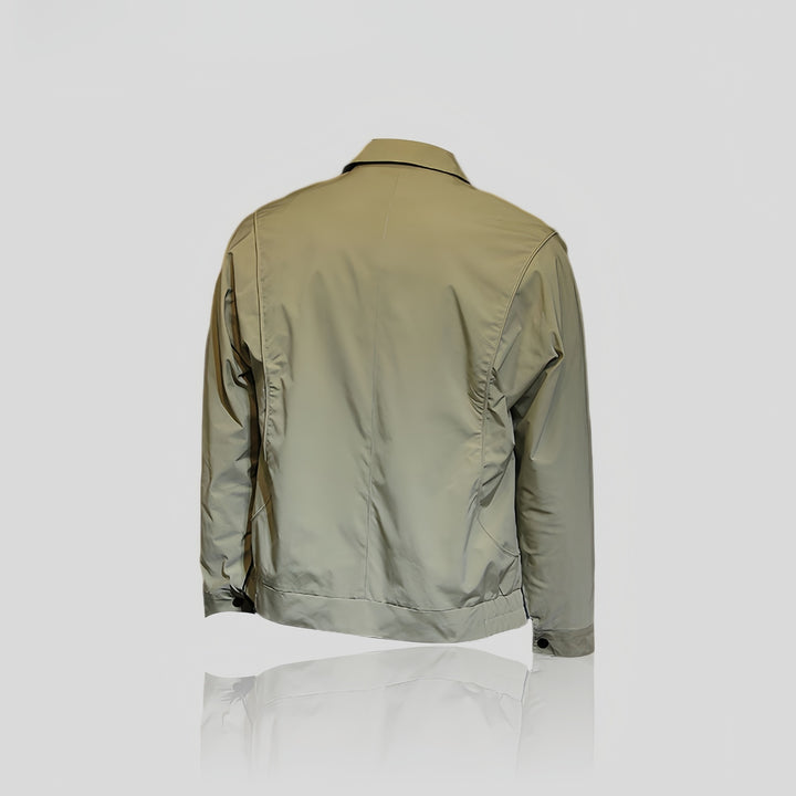 Men's Lightweight Coach Jacket with Snap Button Placket, Shirt Collar & Wind-Resistant Microfiber Mune Fashion