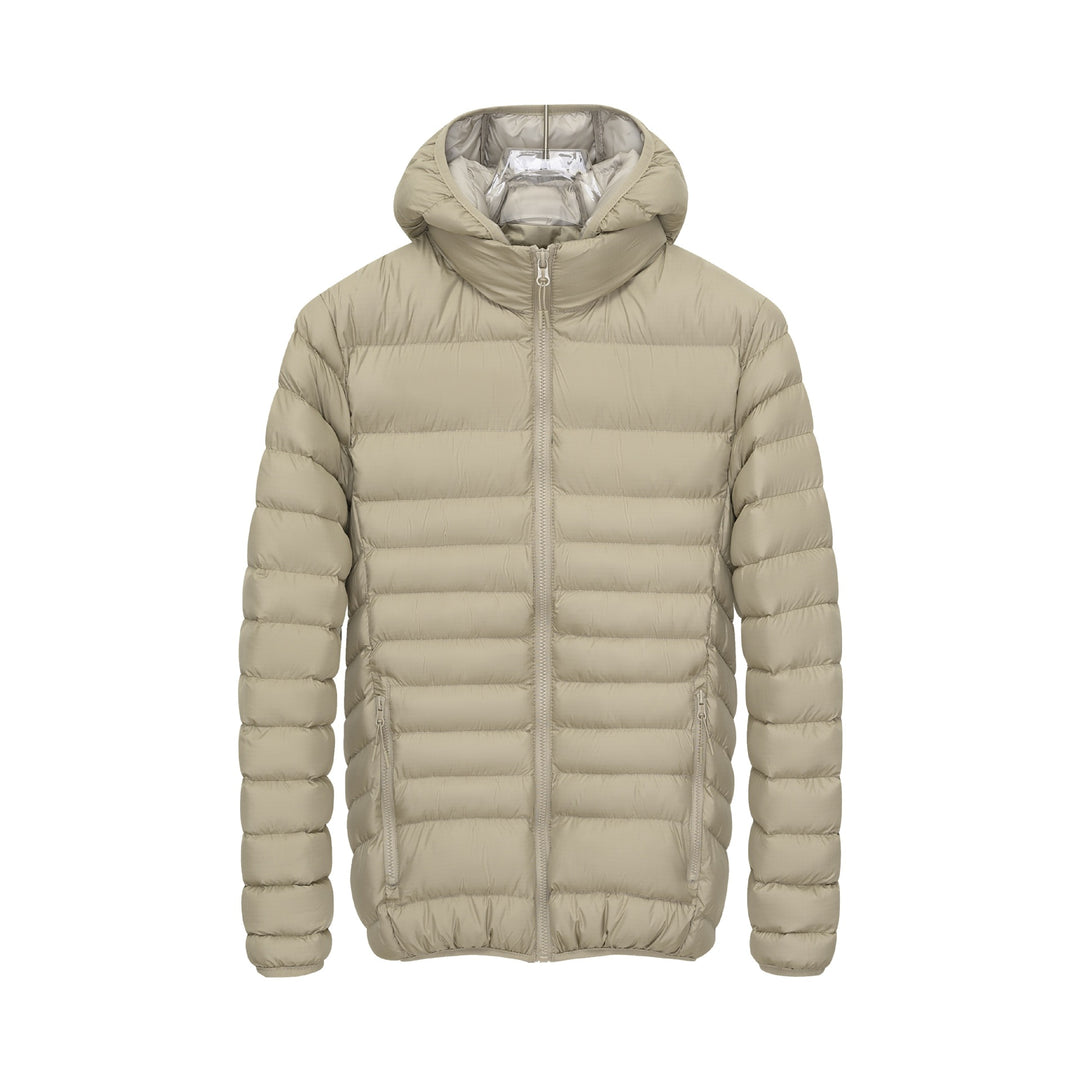 Men's Lightweight Quilted Hooded Jacket with High Collar, Thermal Lining & Zipper Mune Fashion