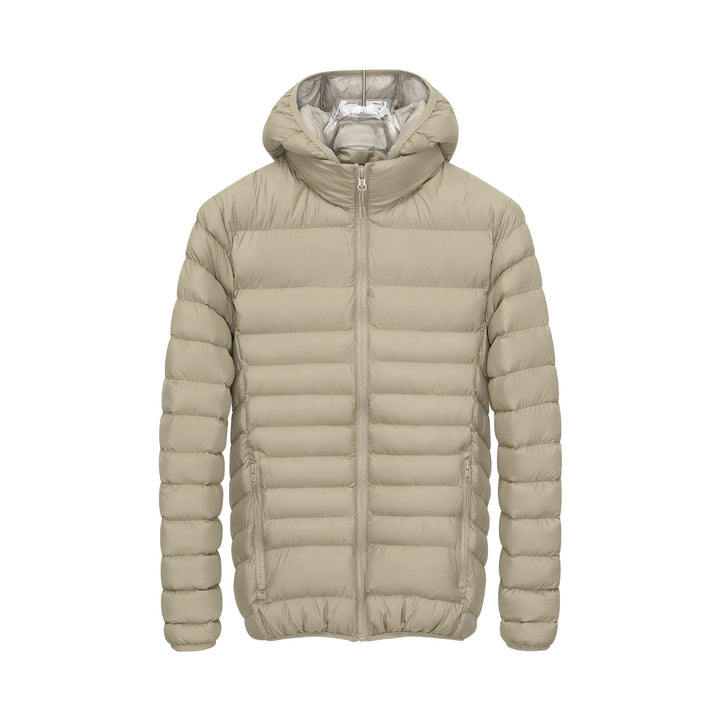 Men's Lightweight Quilted Hooded Jacket with High Collar, Thermal Lining & Zipper Mune Fashion