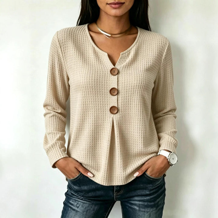 Women's Stylish Long Sleeve Shirt with Button Details Mune Fashion