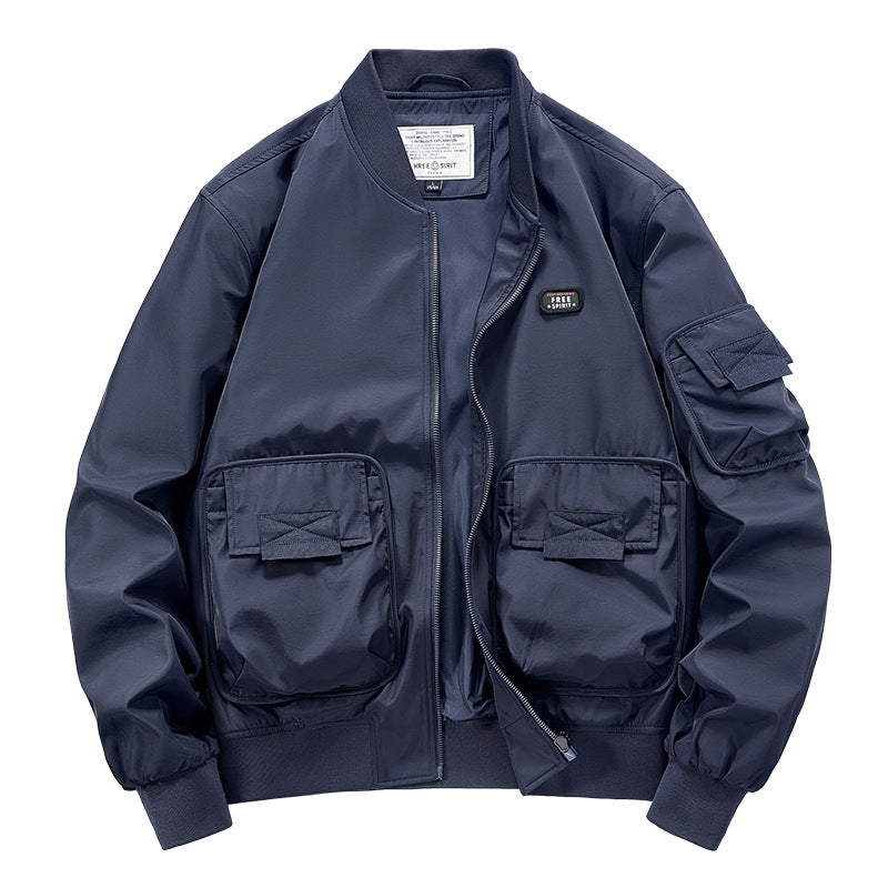 Men's  rugged multi-pocket nylon bomber jacket Mune Fashion