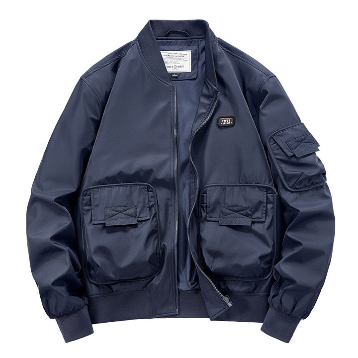 Men's  rugged multi-pocket nylon bomber jacket Mune Fashion