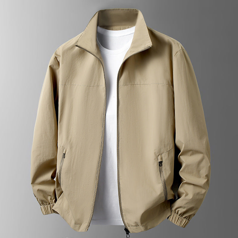 Men's Lightweight Transitional Jacket with High Collar and Practical Pockets Mune Fashion