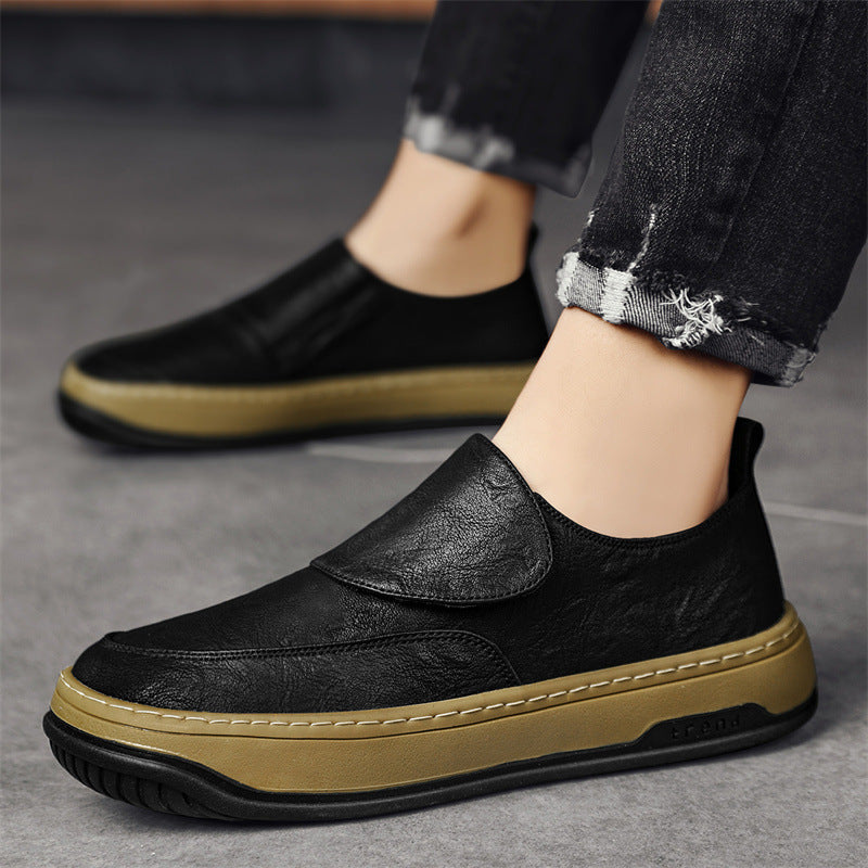 Men's Slip-On Sneaker with Velcro Fastening and Thick Platform Sole Mune Fashion