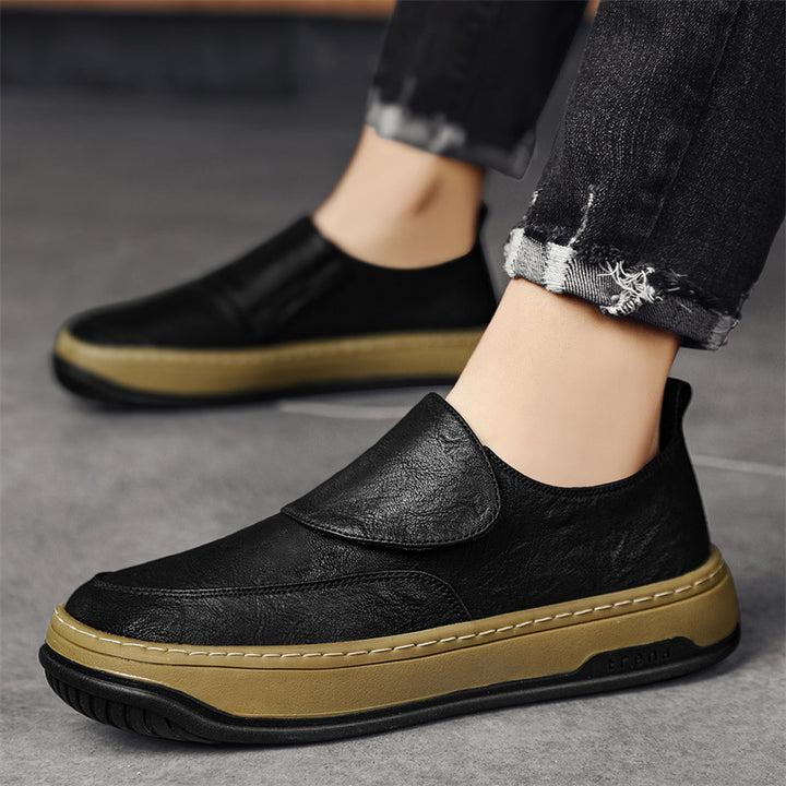 Men's Slip-On Sneaker with Velcro Fastening and Thick Platform Sole Mune Fashion