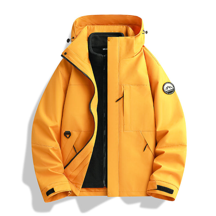 Women's Water-Repellent Parka with Removable Fleece Inner Jacket and Hood Mune Fashion