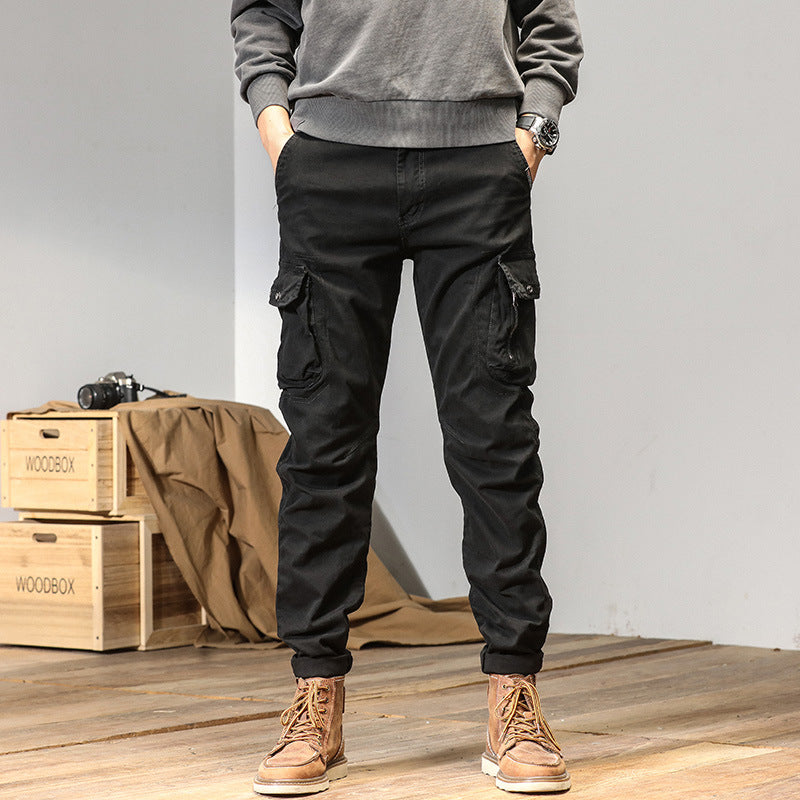 Men's tapered cargo pants with multifunctional pockets and adjustable hem Mune Fashion