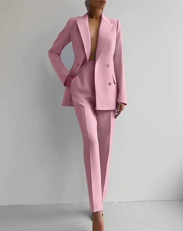 Women's Elegant Double Blazer-Pants Set Mune