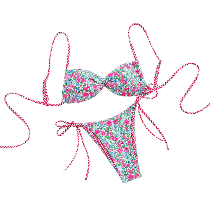 Ladies Floral Bikini with Adjustable Ties Mune Fashion