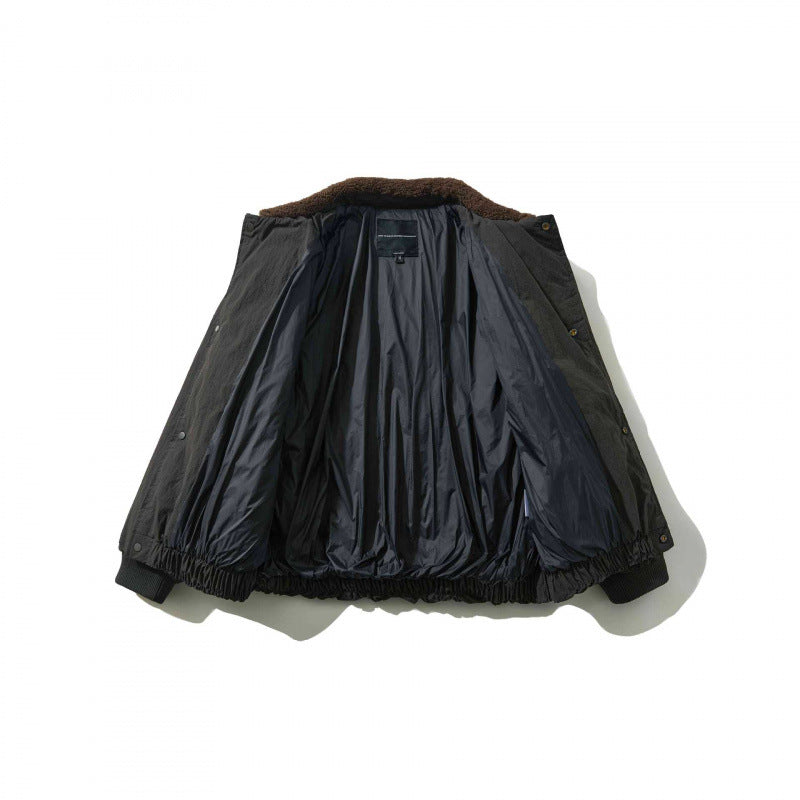 Men's Padded Bomber Jacket with Teddy Collar, Flap Pockets and Elastic Hem Mune Fashion