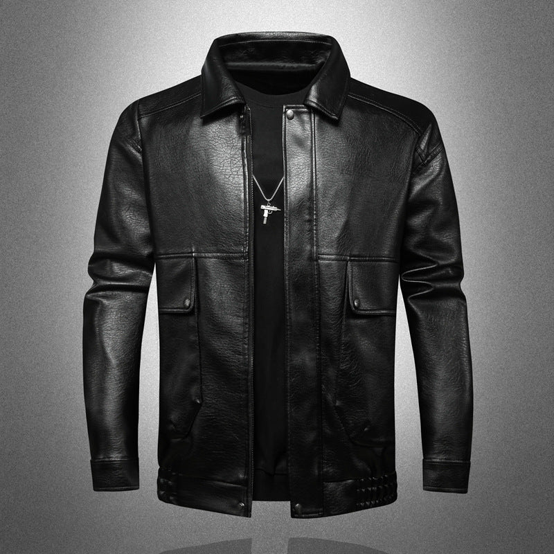 Men's Premium Faux Leather Jacket with Practical Pockets Mune Fashion
