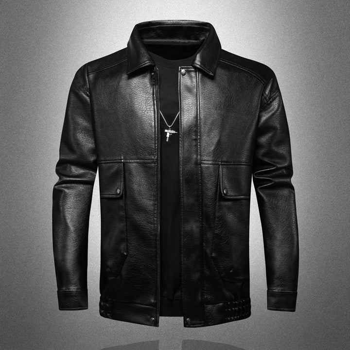 Men's Premium Faux Leather Jacket with Practical Pockets Mune Fashion