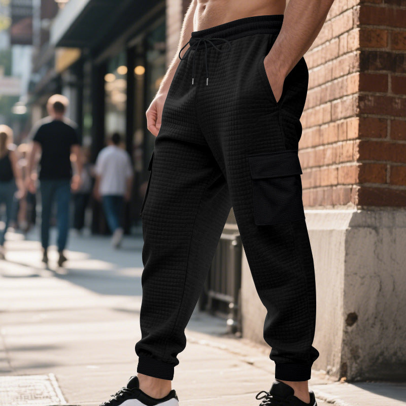 Men's quilted thermo lounge pants with functional pockets, drawstring and elastic waistband Mune Fashion