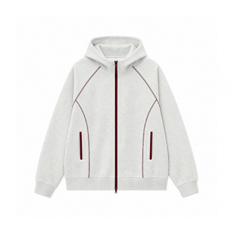 Men's sporty hooded sweatshirt jacket with contrast zipper and ergonomic seams Mune Fashion