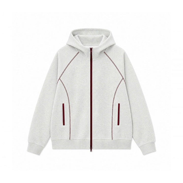 Men's sporty hooded sweatshirt jacket with contrast zipper and ergonomic seams Mune Fashion