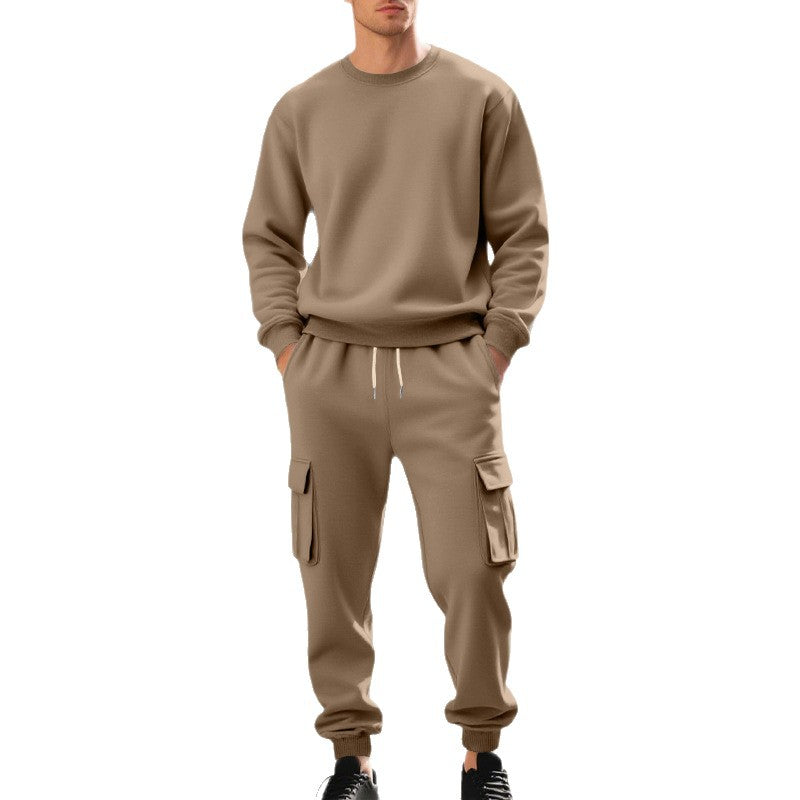 Men's utilitarian cargo jogging pants with large flap and zip pockets, elastic drawstring waistband, and ribbed leg cuffs Mune Fashion