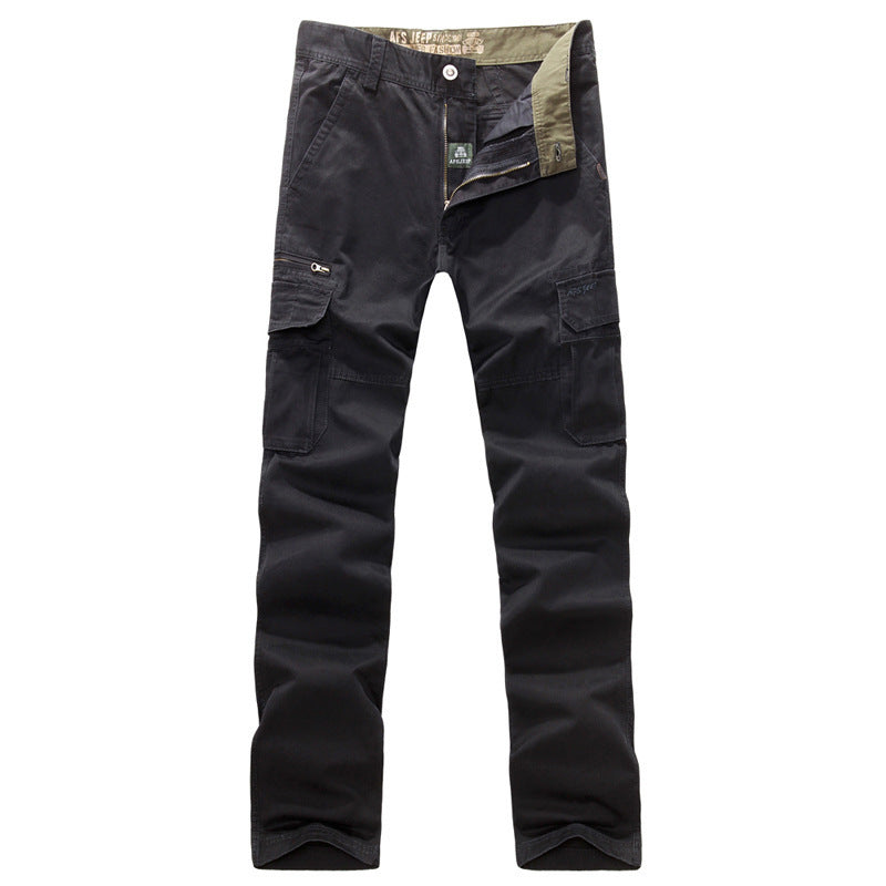 Men's robust cargo pants made of cotton canvas with multiple pockets and knee reinforcement Mune Fashion