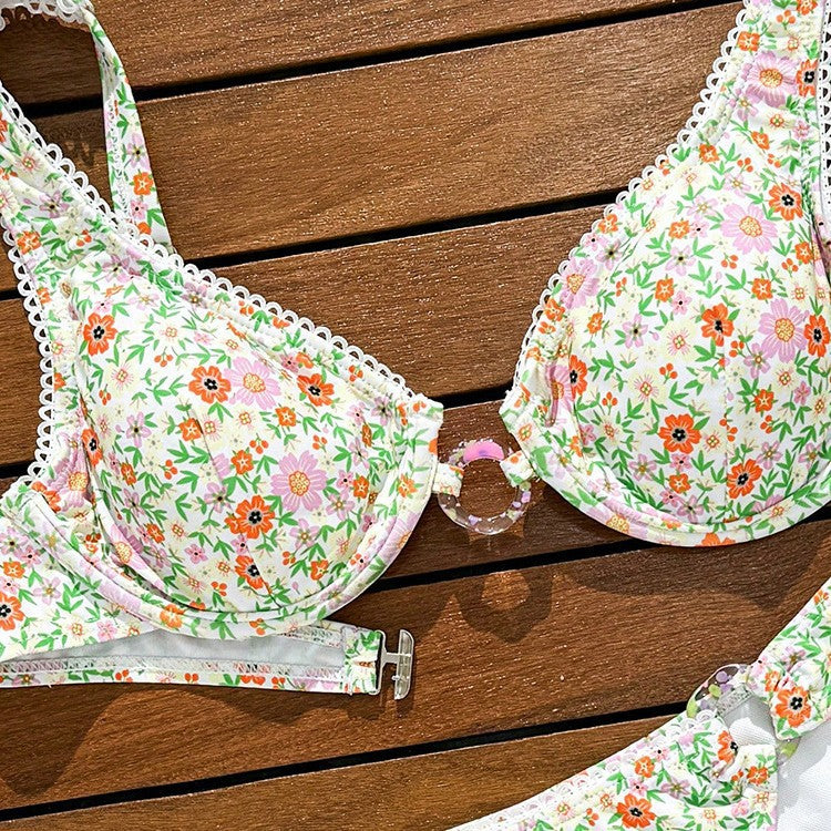 Ladies Triangle Bikini Set with decorative ring details Mune Fashion
