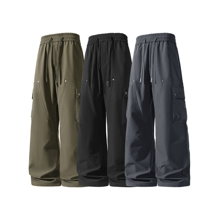 Damen Weite Cargo-Shorts mit elastischem Tunnelzugbund und Multifachtaschen Mune Fashion