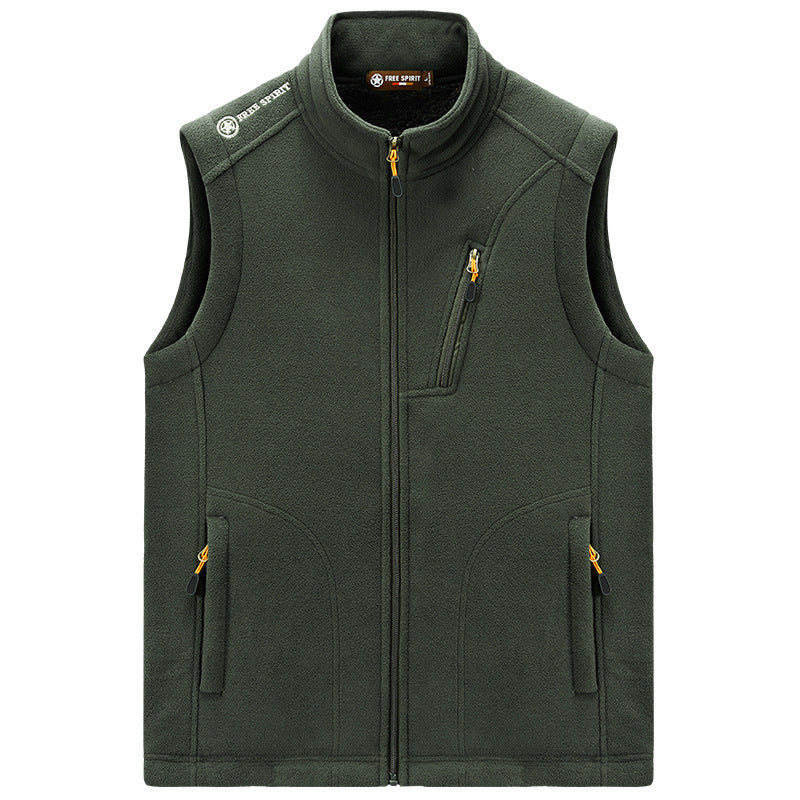 Men's fleece thermal vest with organizer chest pocket and wind-resistant structure Mune Fashion