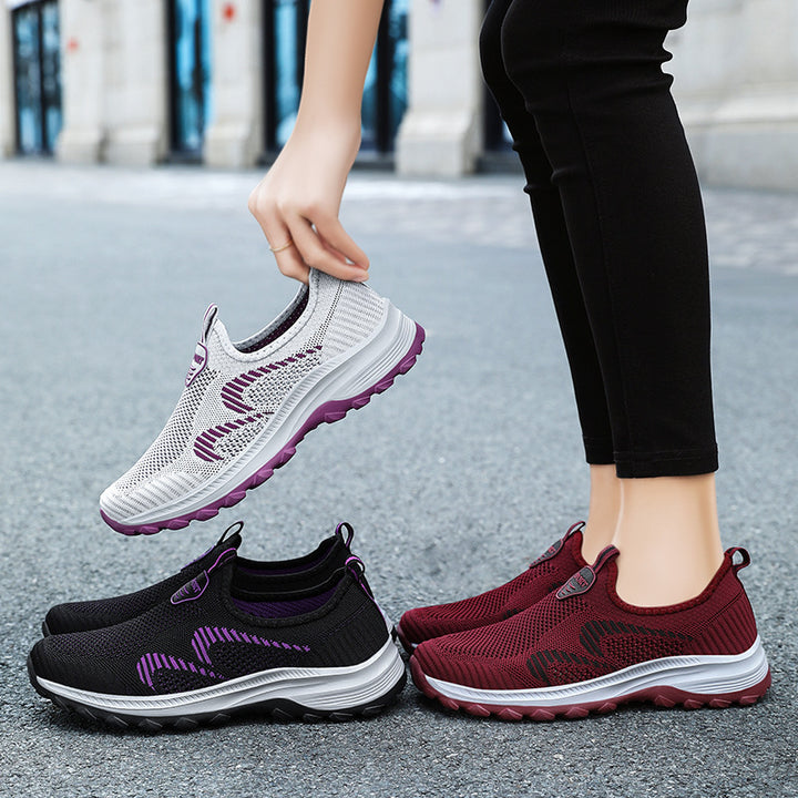 Women nan lightweight breathable knit slip-on sneakers with shock-absorbing EVA midsole and gripping profile outsole Mune Fashion
