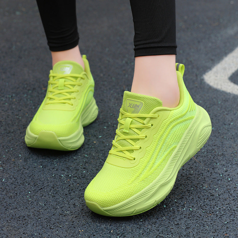 Women's breathable running trainers with thick cushioned wedge sole and comfort insole Mune Fashion