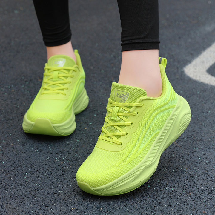 Women's breathable running trainers with thick cushioned wedge sole and comfort insole Mune Fashion