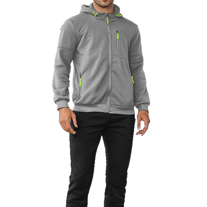 Men's nan technical hoodie jacket with full front zipper, chest pocket with zipper and elastic cuffs Mune Fashion