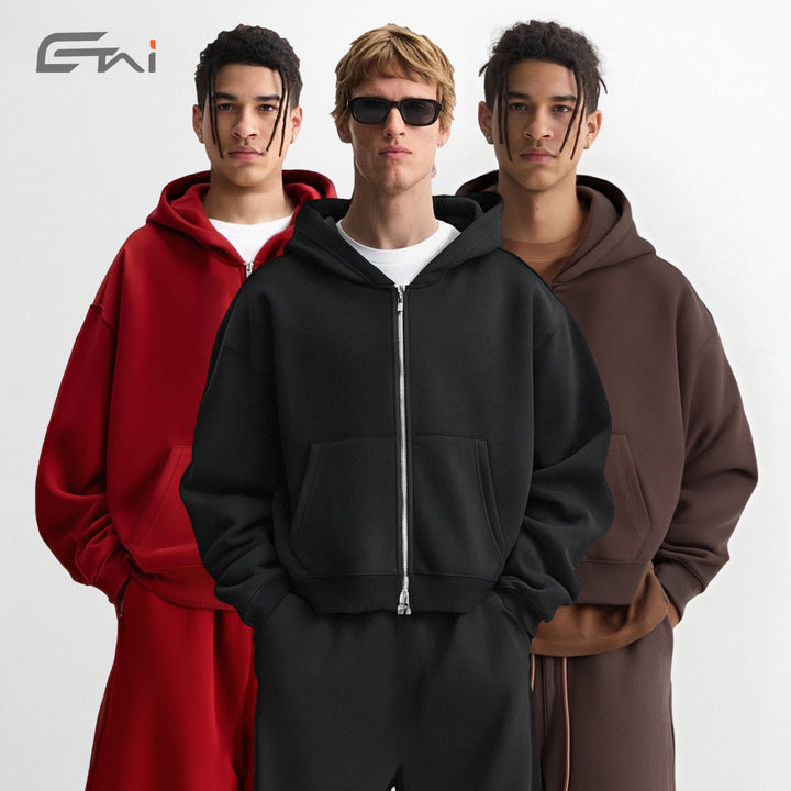 Unisex Short Cut Hoodie with Full Zip Mune Fashion