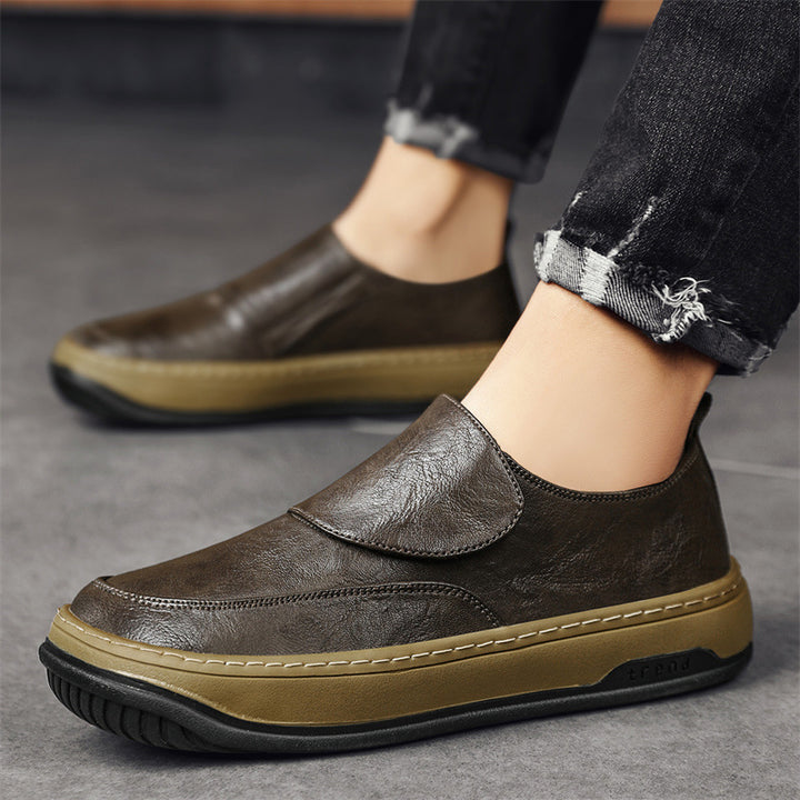 Men's Slip-On Sneaker with Velcro Fastening and Thick Platform Sole Mune Fashion