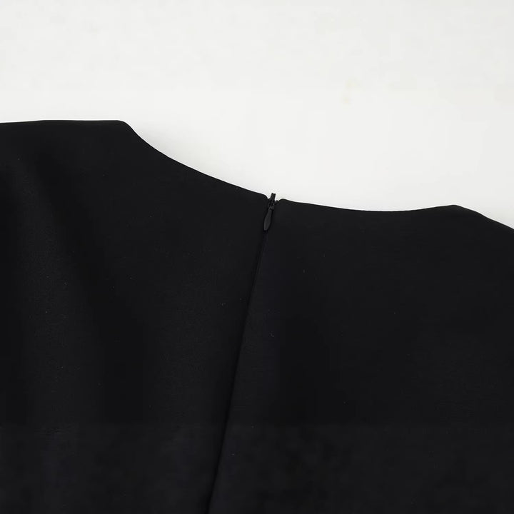 Ladies Elegant Blouse with Lace Corset Application and V-Neck Mune Fashion