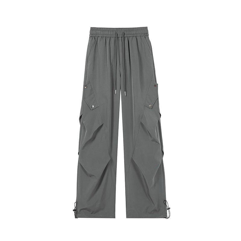 Women's Fashion Cargo Pants with Loose Fit and Elastic Waistband Mune Fashion