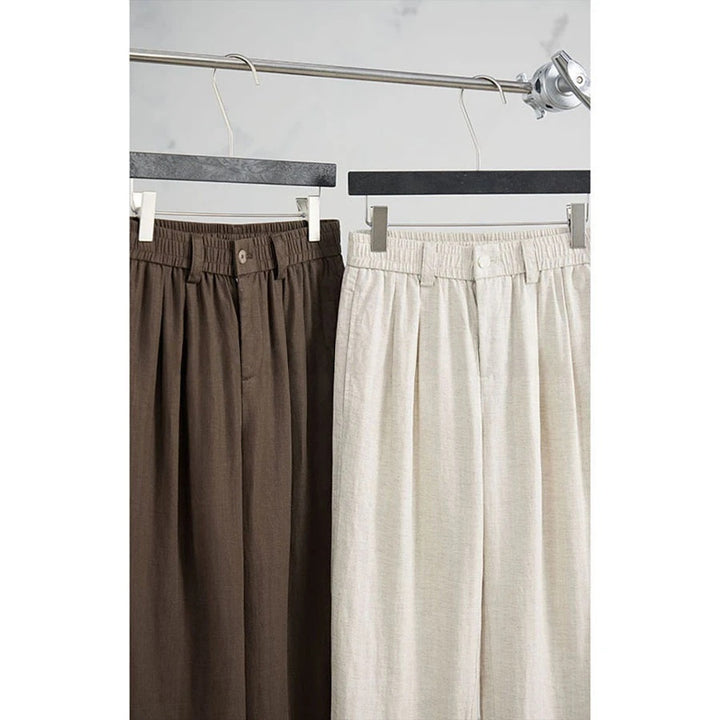 Women Wide-Cut Linen Pants Mune Fashion