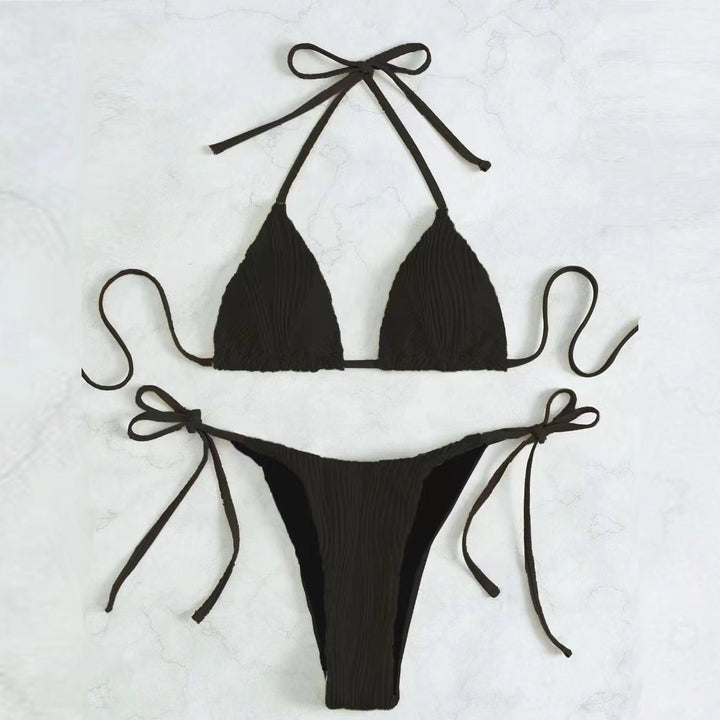 Women's Triangle Bikini Set with Elegant Ruffle Detail Mune Fashion