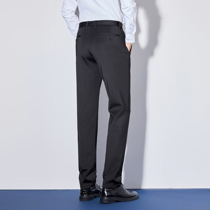 Men's Elegant Business Pants with Straight Cut and Elastic Waist Mune Fashion