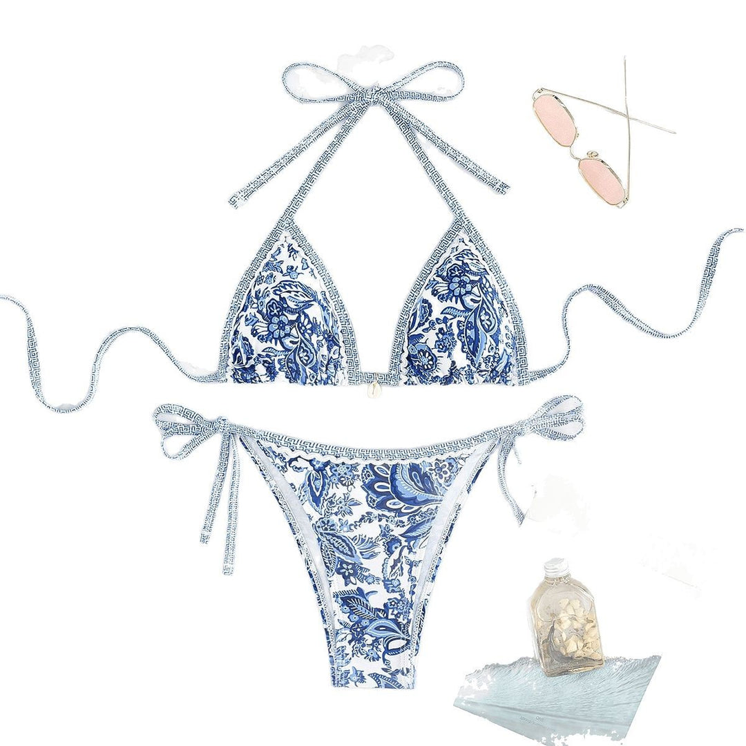 Women's Triangle Bikini Set with Floral Design Mune Fashion