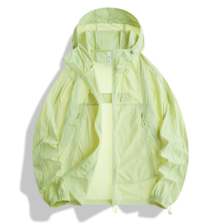 Men's Ultralight Hooded Wind Jacket with Pack Function, Mesh Lining & Zipper Pockets Mune Fashion