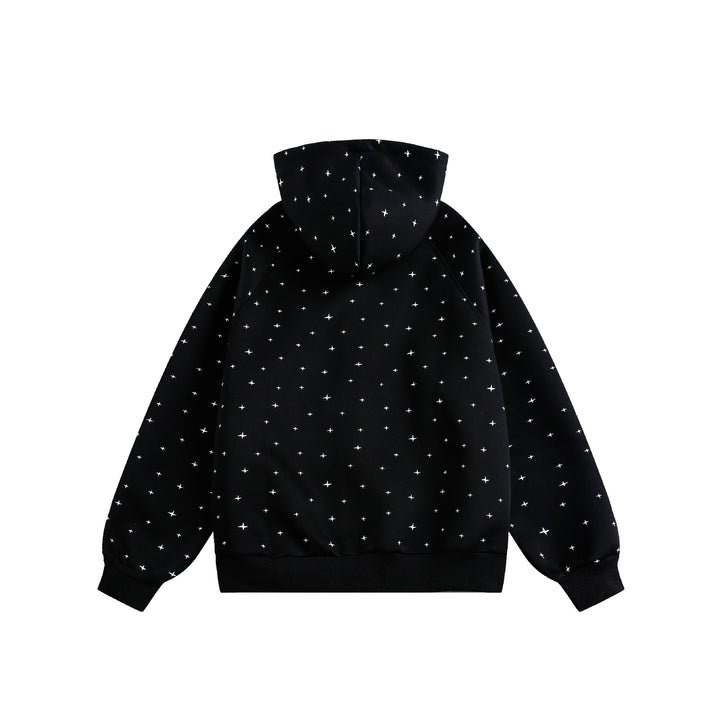 Unisex Oversized Hoodie Jacket with Star Print and Full Zip Mune Fashion