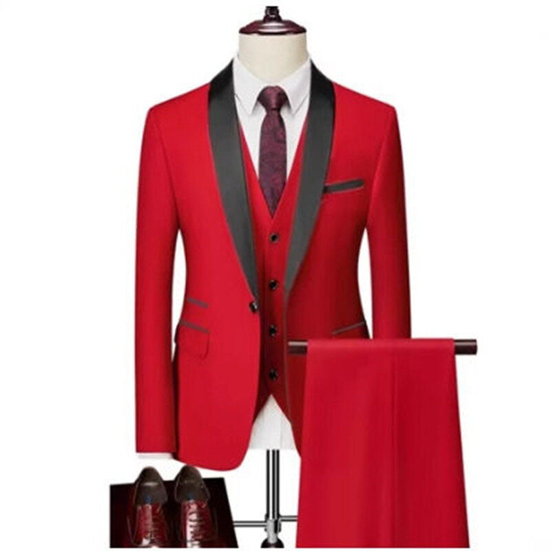 Men's tailor-made tuxedo with shawl collar, vest, and elegant evening trousers Mune Fashion
