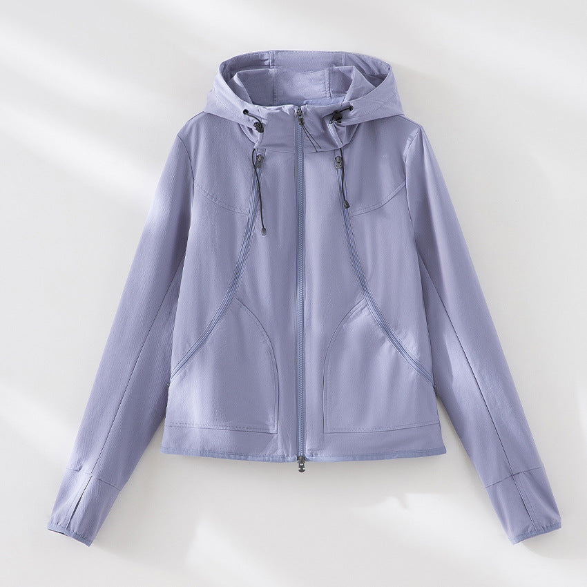 Women's Lightweight Hooded Jacket made of Functional Fleece with Two-Way Zipper and Ergonomic Seams Mune Fashion