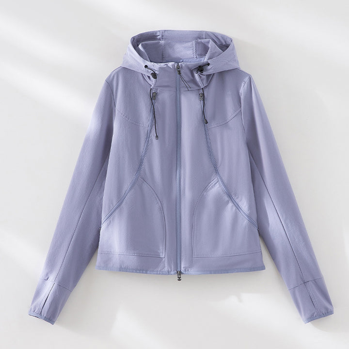 Women's Lightweight Hooded Jacket made of Functional Fleece with Two-Way Zipper and Ergonomic Seams Mune Fashion