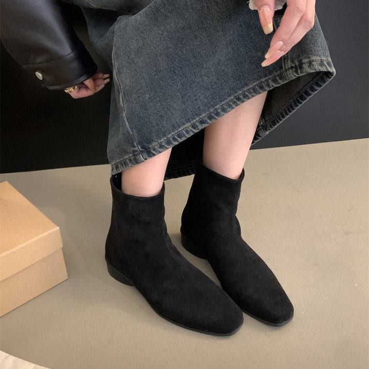 Women Stylish Suede Ankle Boots Mune Fashion