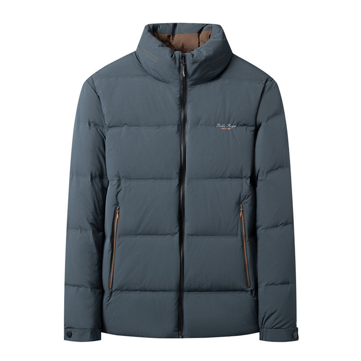 Men's padded quilted jacket with high stand-up collar and concealed two-way zipper Mune Fashion
