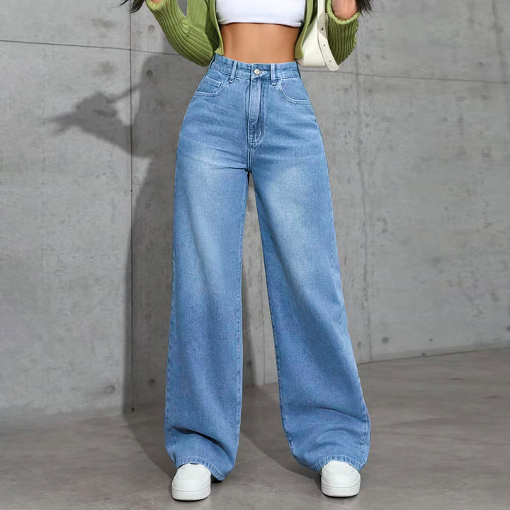 Women High-Waist Palazzo Jeans with extra wide leg and soft pleats Mune Fashion