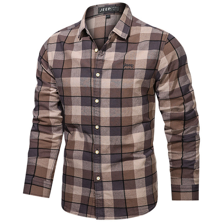 Men's tailored checked pattern flannel shirt with chest pocket and soft cotton blend Mune Fashion