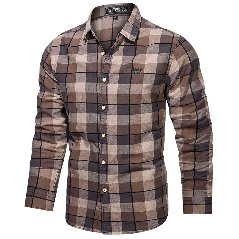 Men's tailored checked pattern flannel shirt with chest pocket and soft cotton blend Mune Fashion