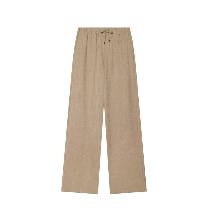Women's Wide Palazzo Lounge Pants with Drawstring and Crease Mune Fashion
