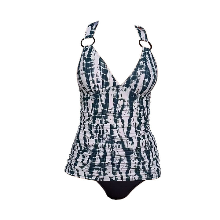 Women’s tankini top with fashionable wrap design and elegant ring detail Mune Fashion