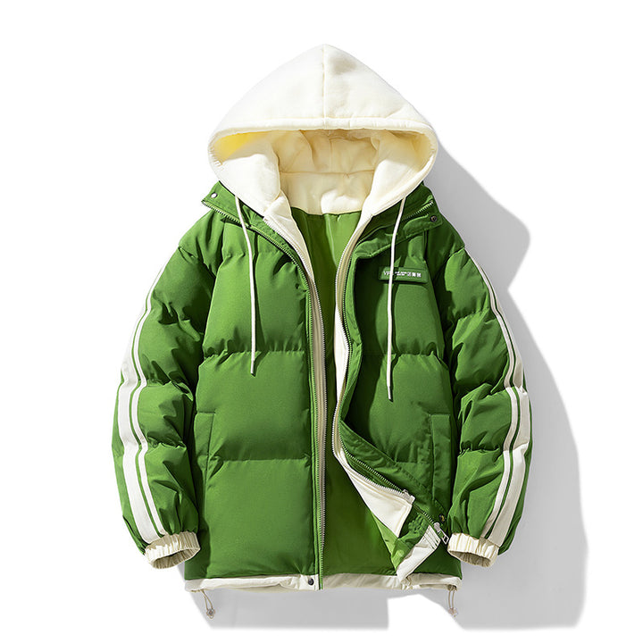 Men's nano padded parka hybrid with internal hoodie, side stripes and two-way zipper Mune Fashion
