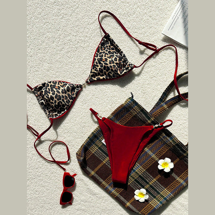 Women's triangle bikini with exciting animal print and adjustable straps Mune Fashion